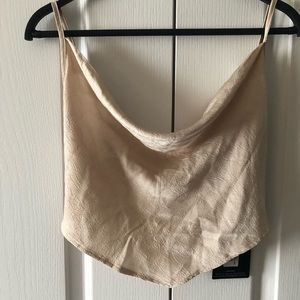 NWT Pretty Little Thing cropped champagne camisole